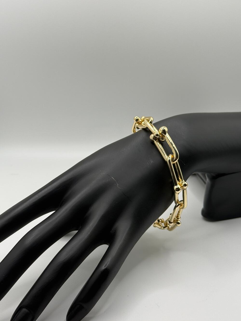 Gold Plated Link Bracelet Stainless Steel, Hypoallergenic Non Tarnish